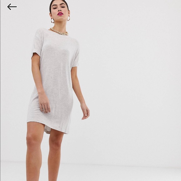 ASOS light grey oversized T shirt dress, size 6 - Picture 3 of 5